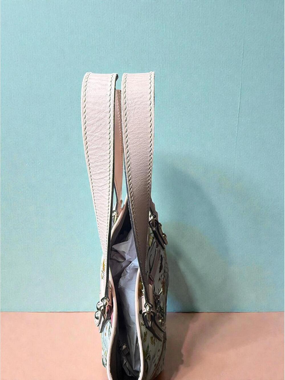 Gucci Authentic Vintage Flora Botanical Canvas Mini Tote Bag - Pink Trim - Picture 6 of 11